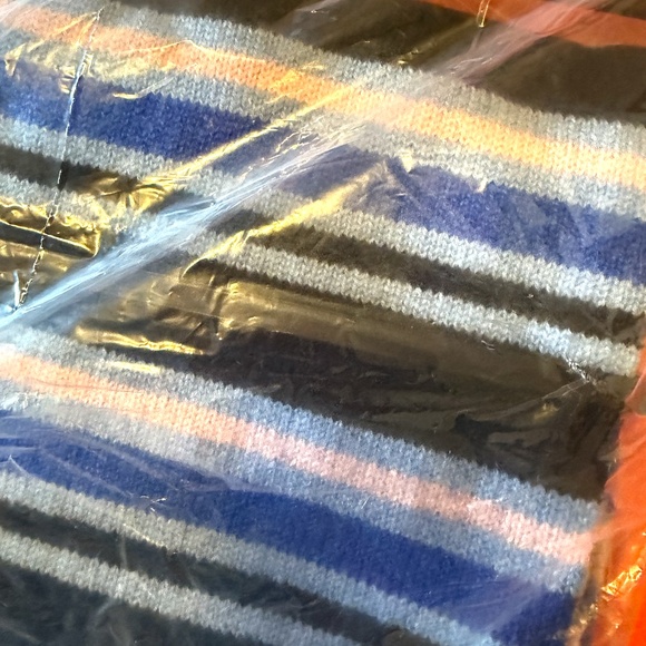 Marni and Uniqlo collab blue and pink striped cashmere stole scarf NWT - Picture 4 of 6